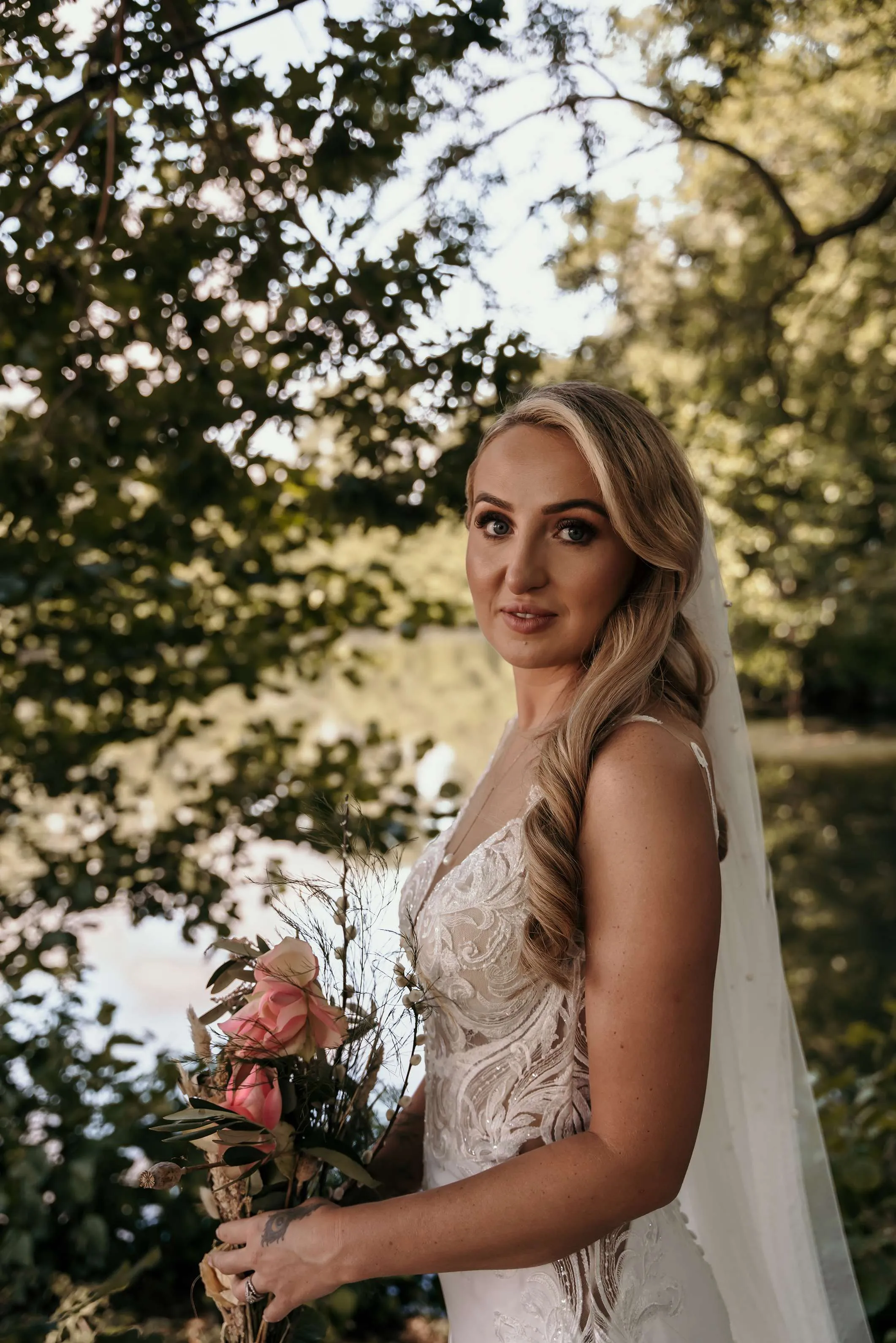 bride at browning bros wedding venue